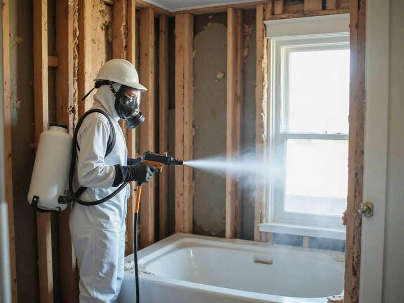 Antimicrobial treatment application after mold removal