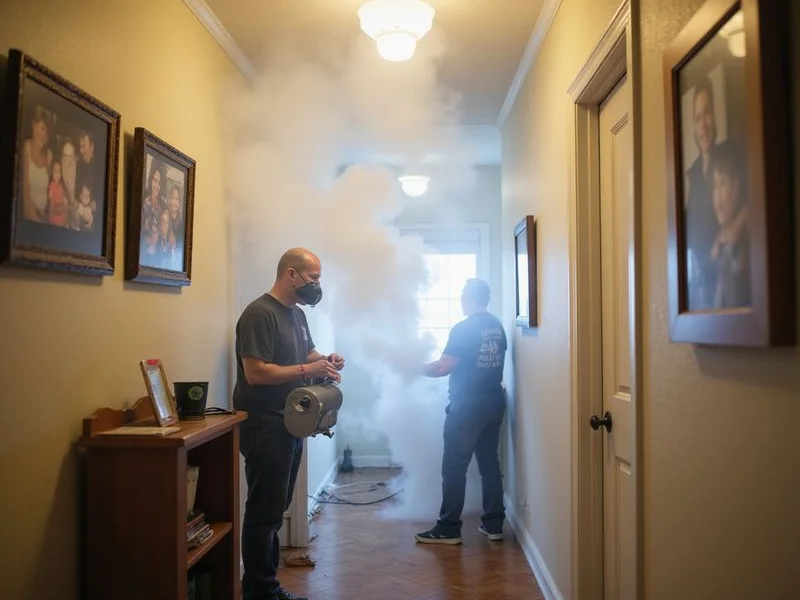 Thermal fogging machine dispersing odor-neutralizing agent